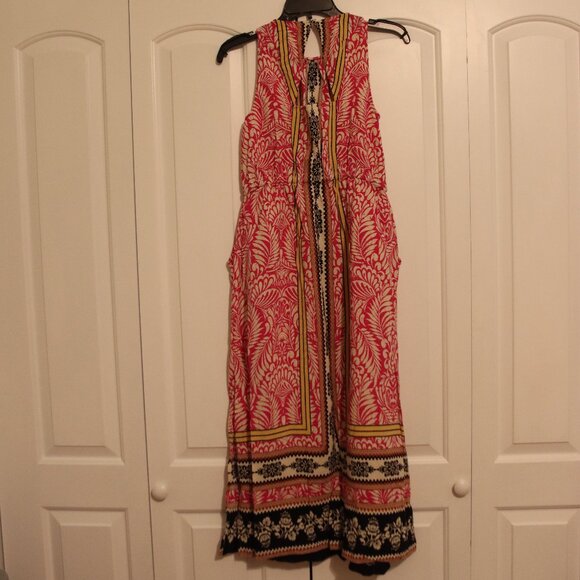 Loft Viscose Long Colorful Dress Elastic Waist with Pockets Size Small - Picture 1 of 14